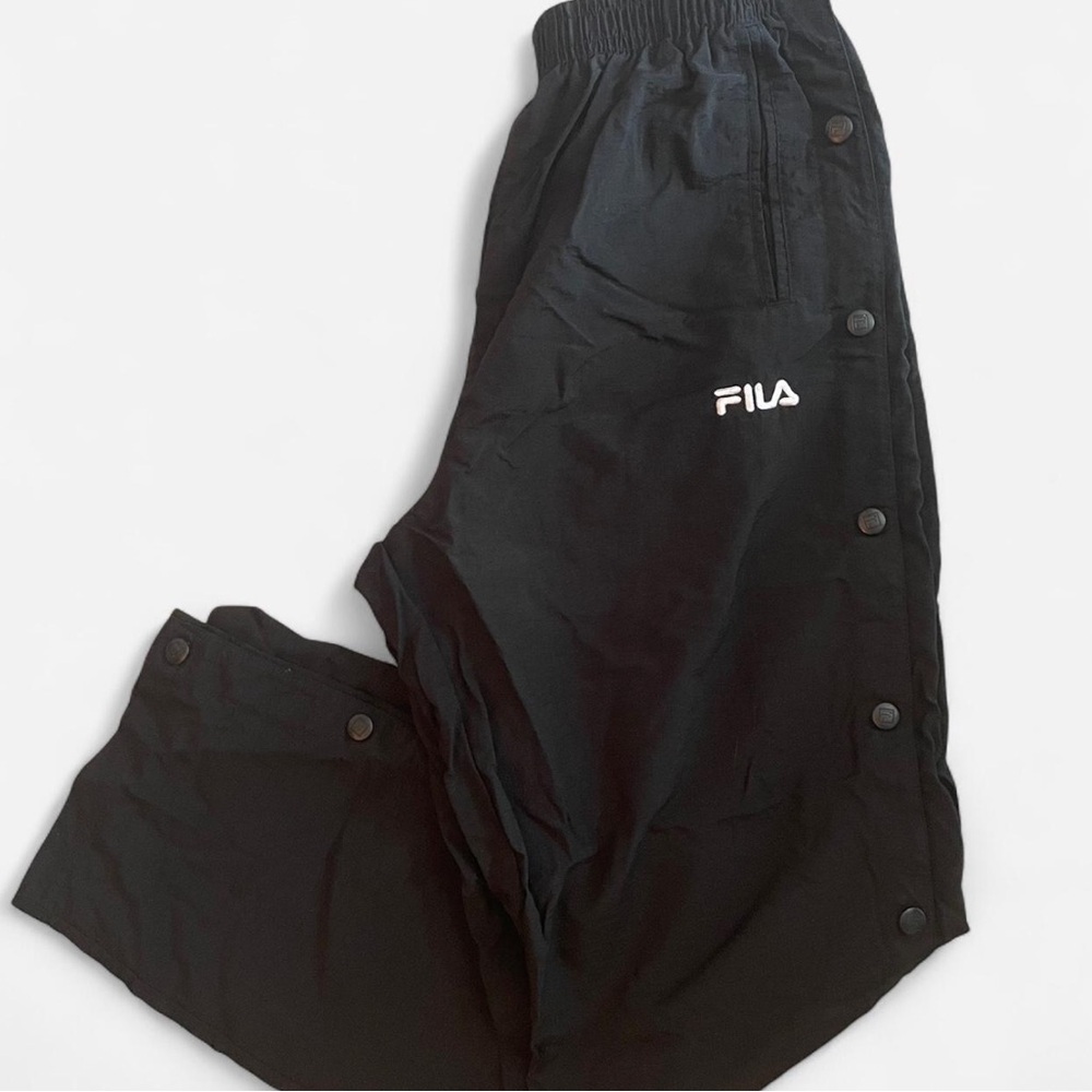 Black FILA Snap Button Pants